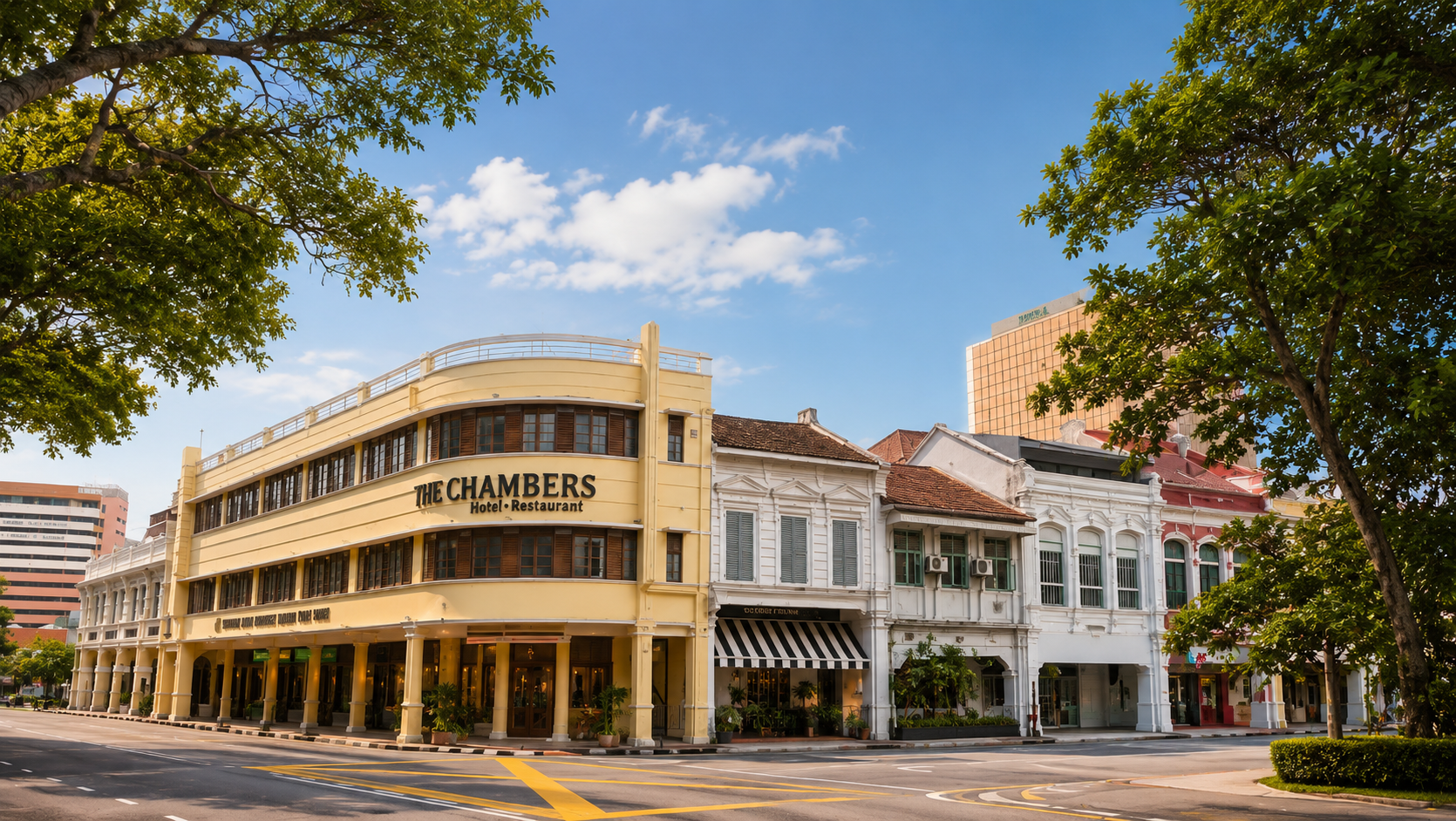 The Chambers Hotel Penang heritage building exterior on Lebuh Light